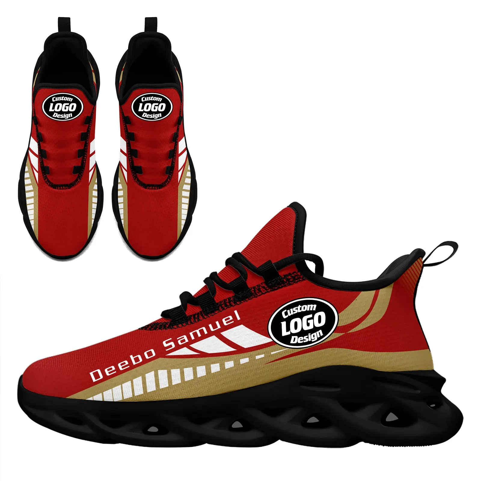 Custom Red Yellow San Francisco Maxsoul Shoes Personalized Sneaker FN003-D020325-25