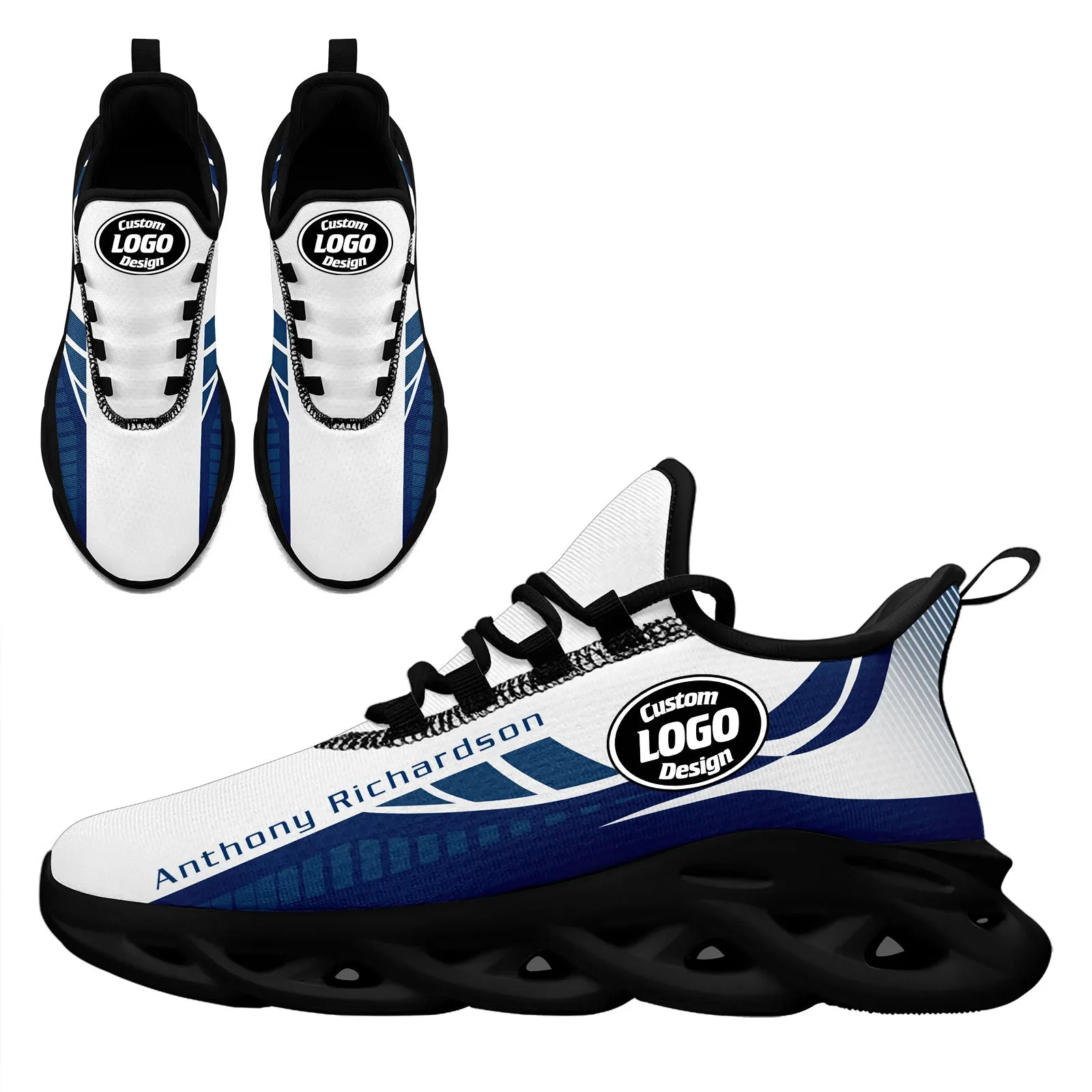 Custom White Blue Indianapolis Maxsoul Shoes Personalized Sneaker FN003-D020325-14