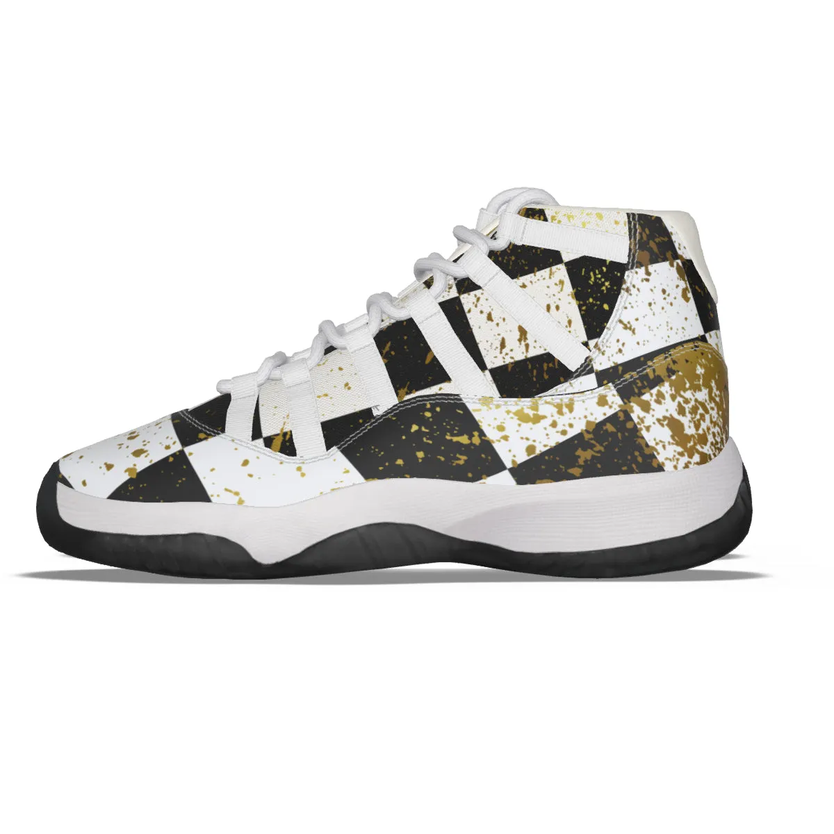 DAMIER IN GOLD High Top Basketball Shoes