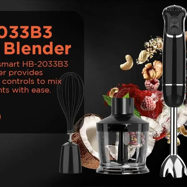 Electric 4-in-1 Hand Immersion Blender with 12-Speed Stick