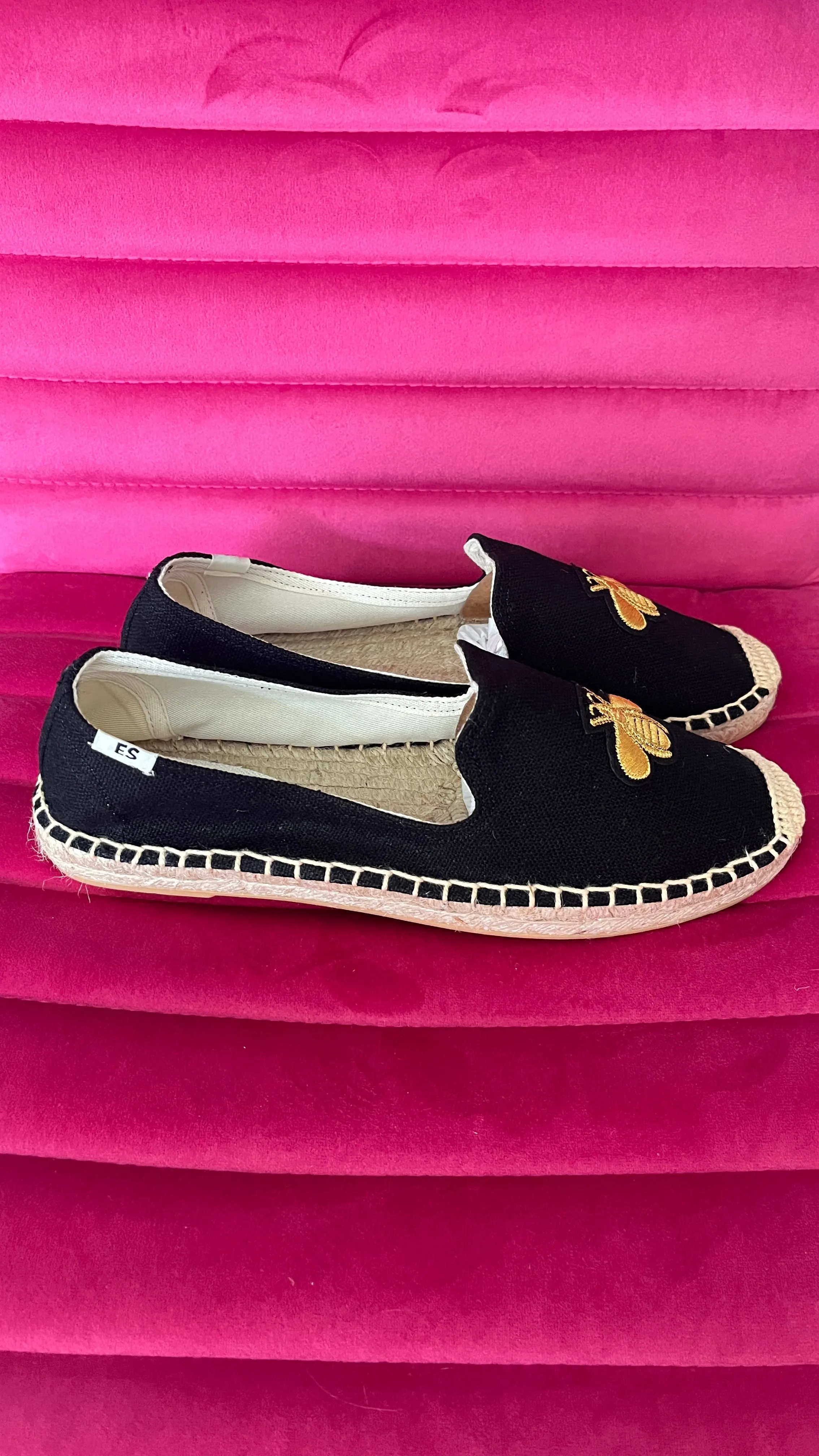 Espadrilles - Black with Bees