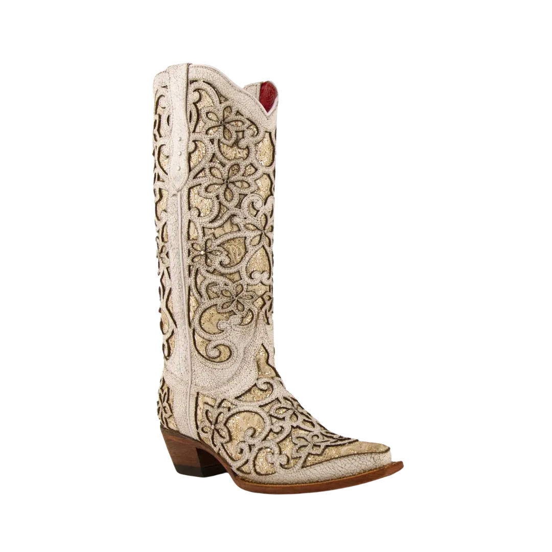 Ferrini Women's Bliss White V-Toe Boots