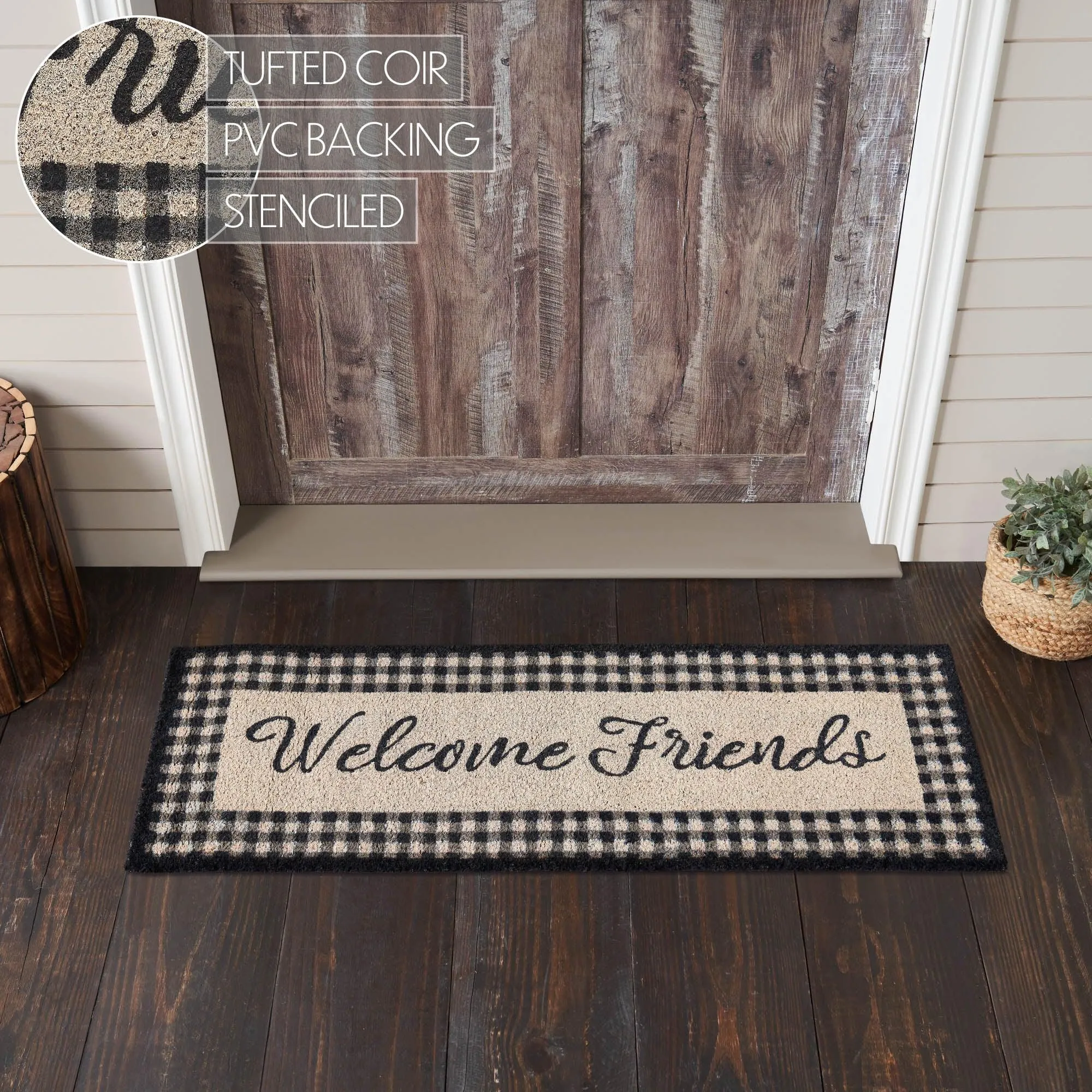 Finders Keepers Welcome Friends Coir Rug Rect 17x48