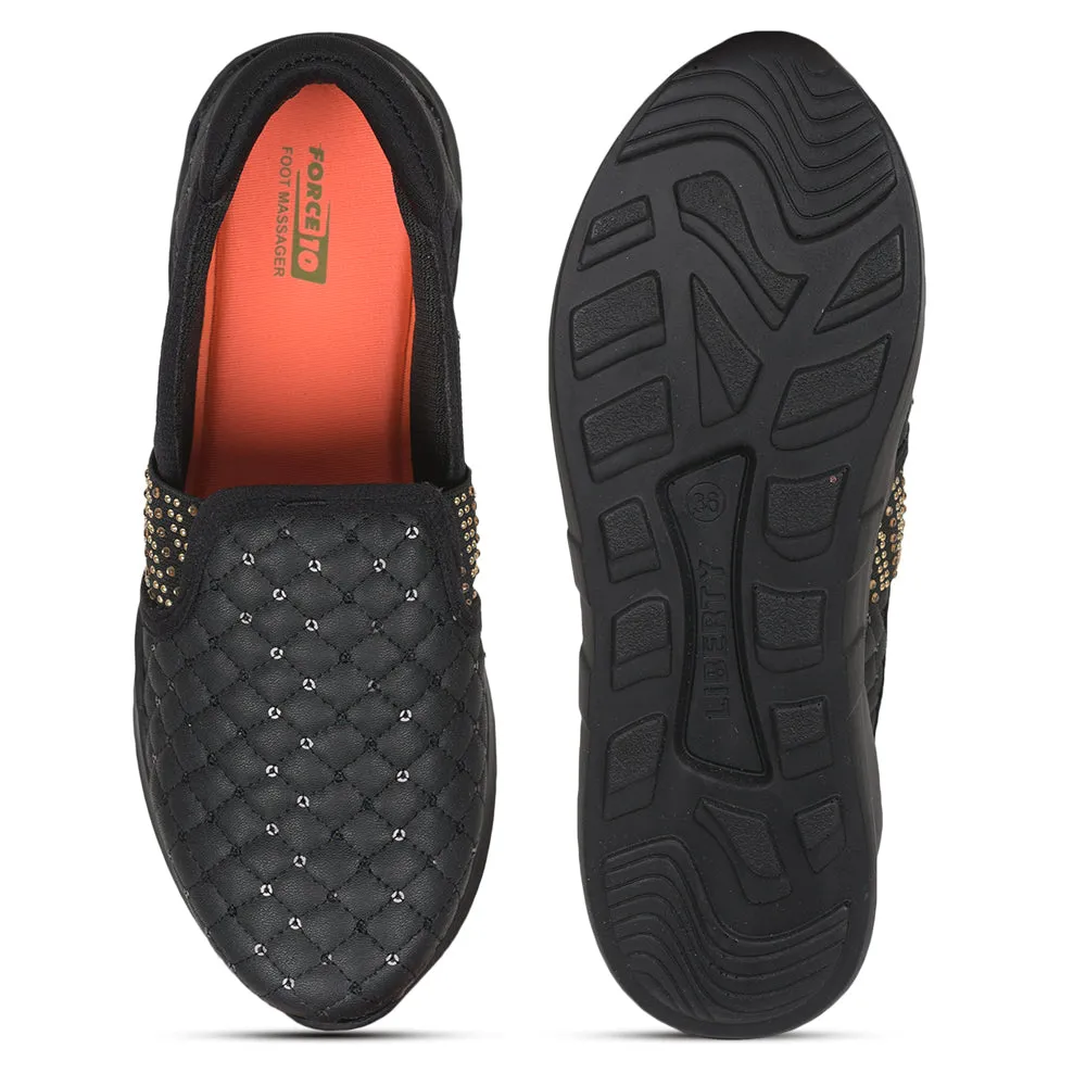 Force 10 Casual Slip On Shoes Ladies (BLACK) AVILA-32 By Liberty