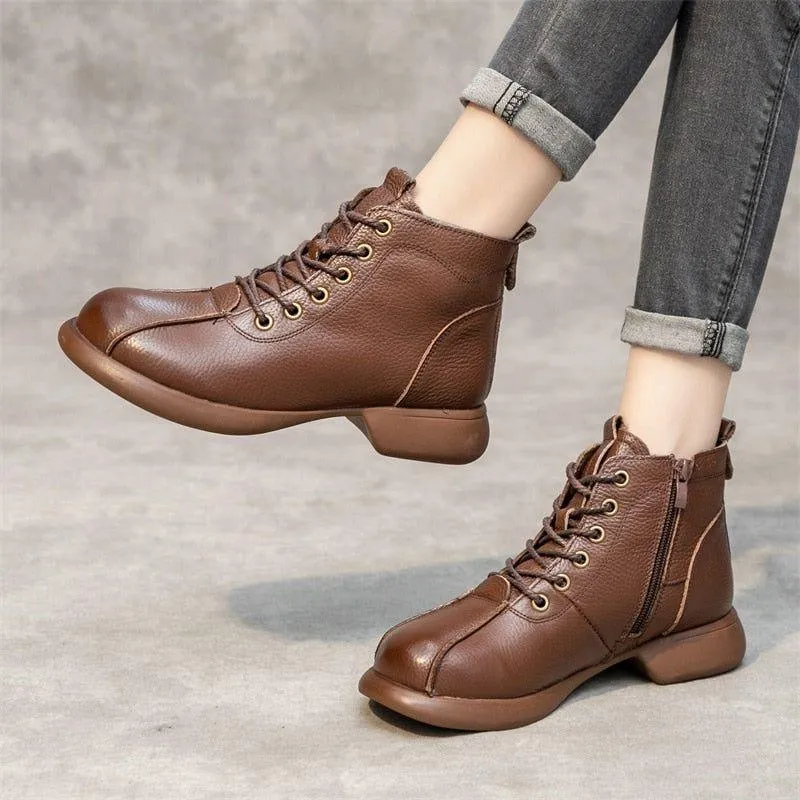 GCSPO00 Ankle Boot - Women's Casual Shoes - Brown Leather