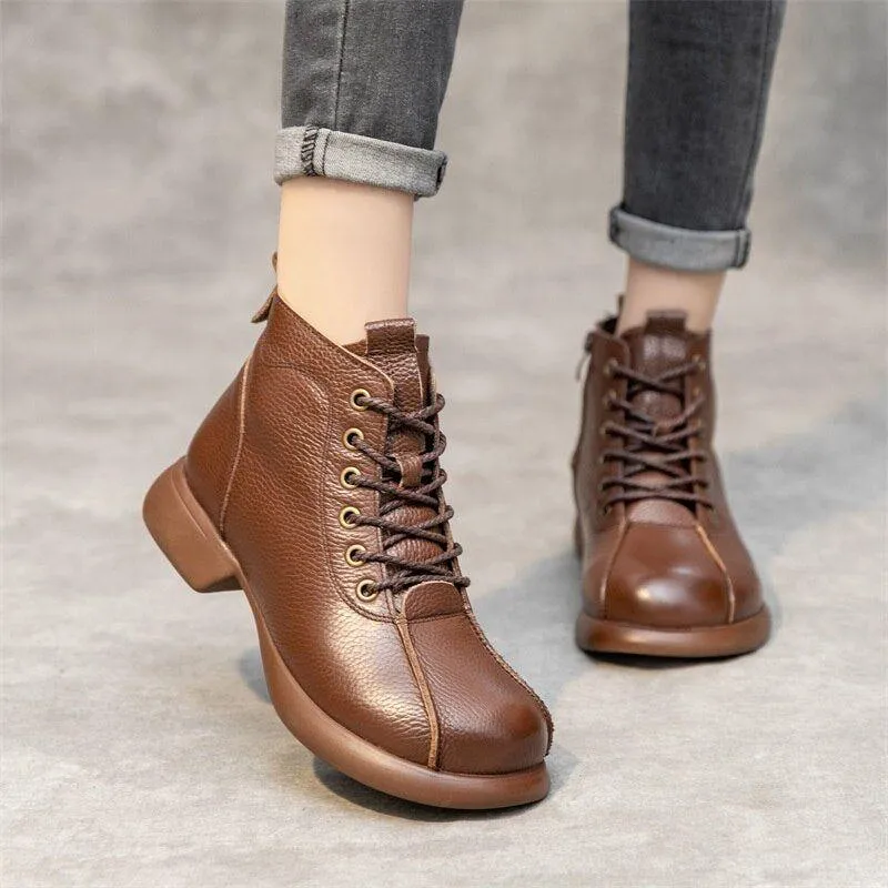 GCSPO00 Ankle Boot - Women's Casual Shoes - Brown Leather