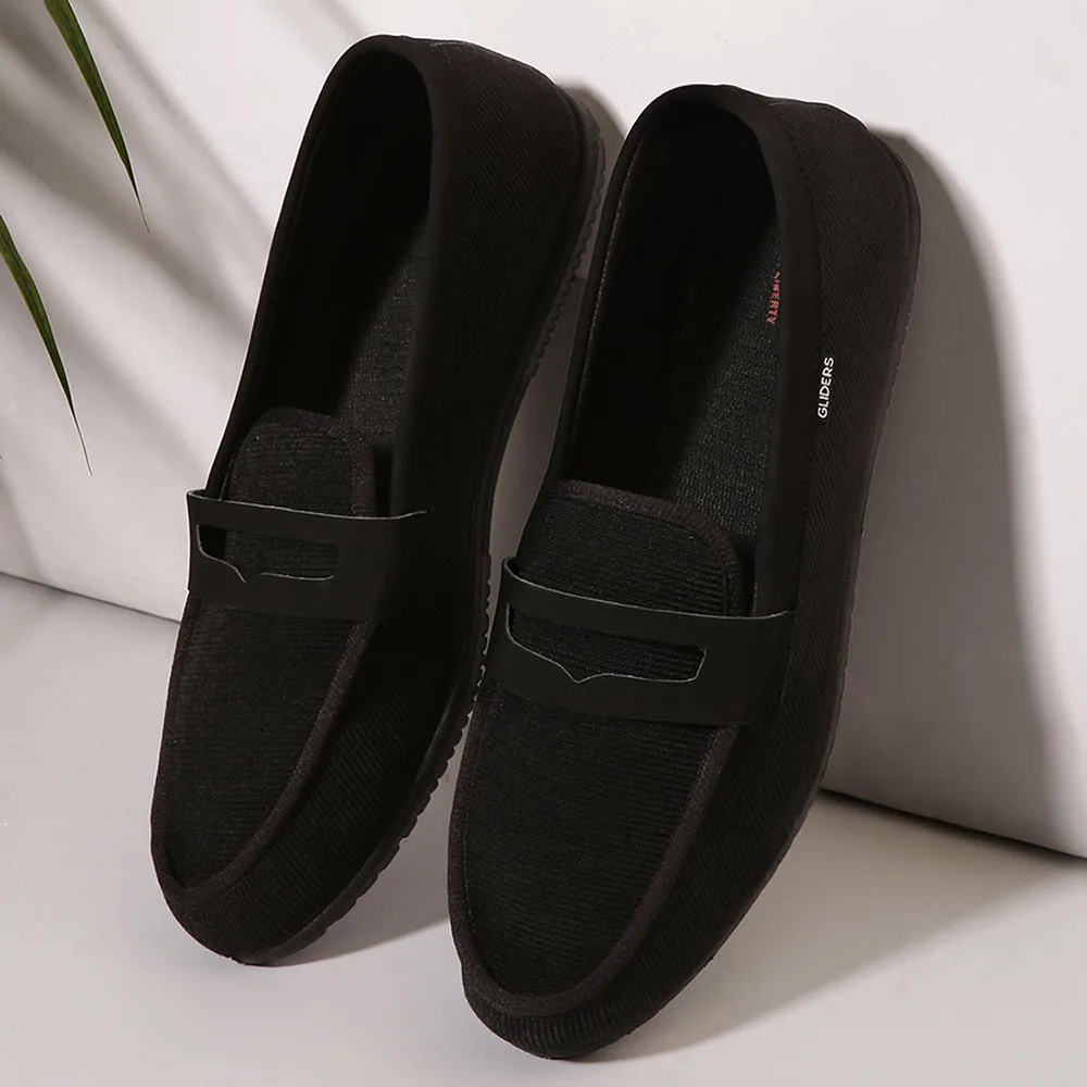 Gliders Black Casual Slip on Shoes For Men EXCITOR By Liberty