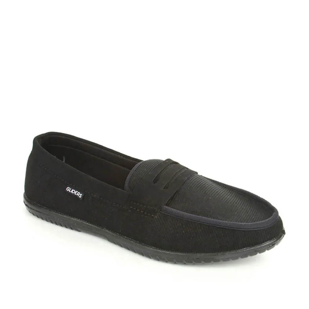 Gliders Black Casual Slip on Shoes For Men EXCITOR By Liberty