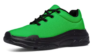 Green And Purple Mismatch Chunky Sneakers