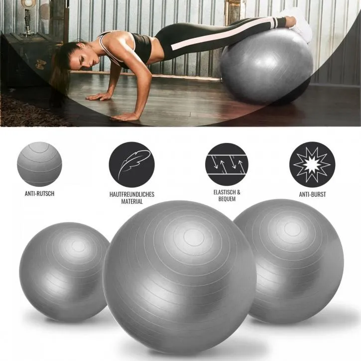 Gym Ball Fitness Ball 65cm - Grey