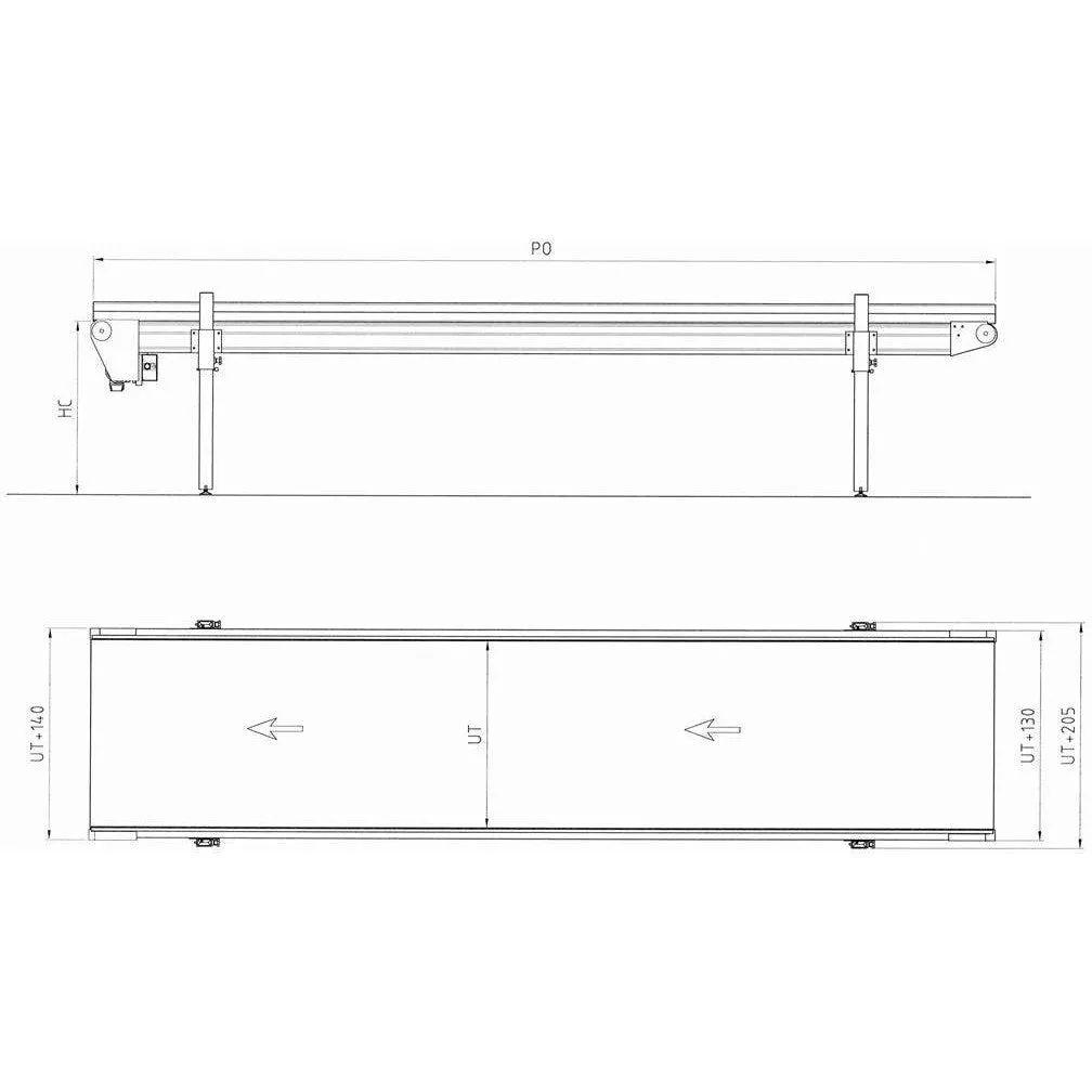 Heavy Duty Linear/Incline Conveyor with PU/PVC Belt