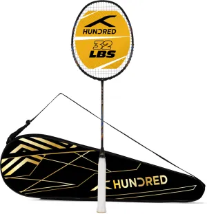 Hundred ROCK 88 Strung Badminton Racquet (Black)