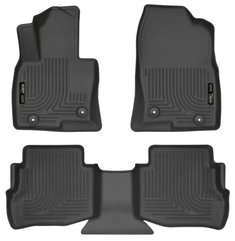 Husky Liners WeatherBeater Front / 2nd Row Floor Liner - Black - Mazda CX-9 2016-23