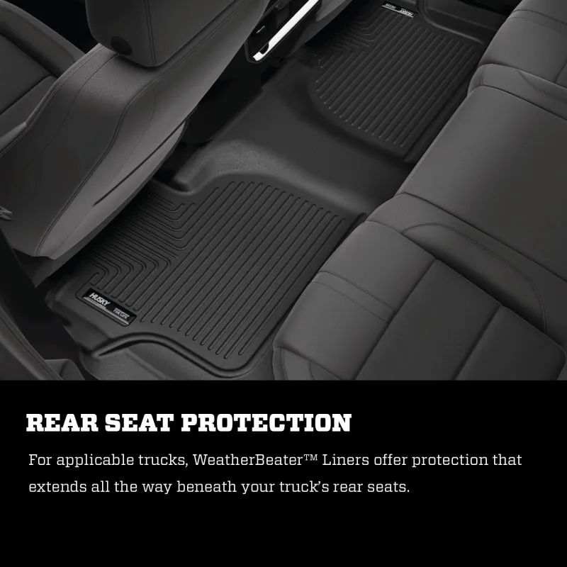 Husky Liners WeatherBeater Front / 2nd Row Floor Liner - Black / Textured - Ford Midsize SUV 2015-24