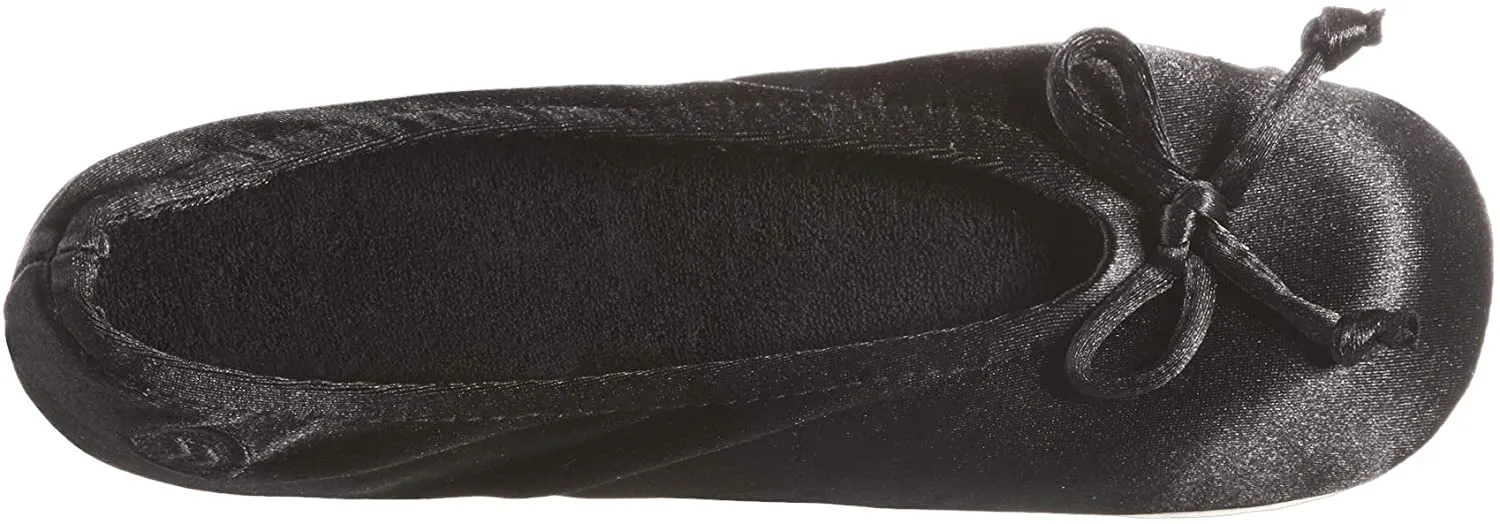 Isotoner Women's Clasic Satin Ballerina Slipper