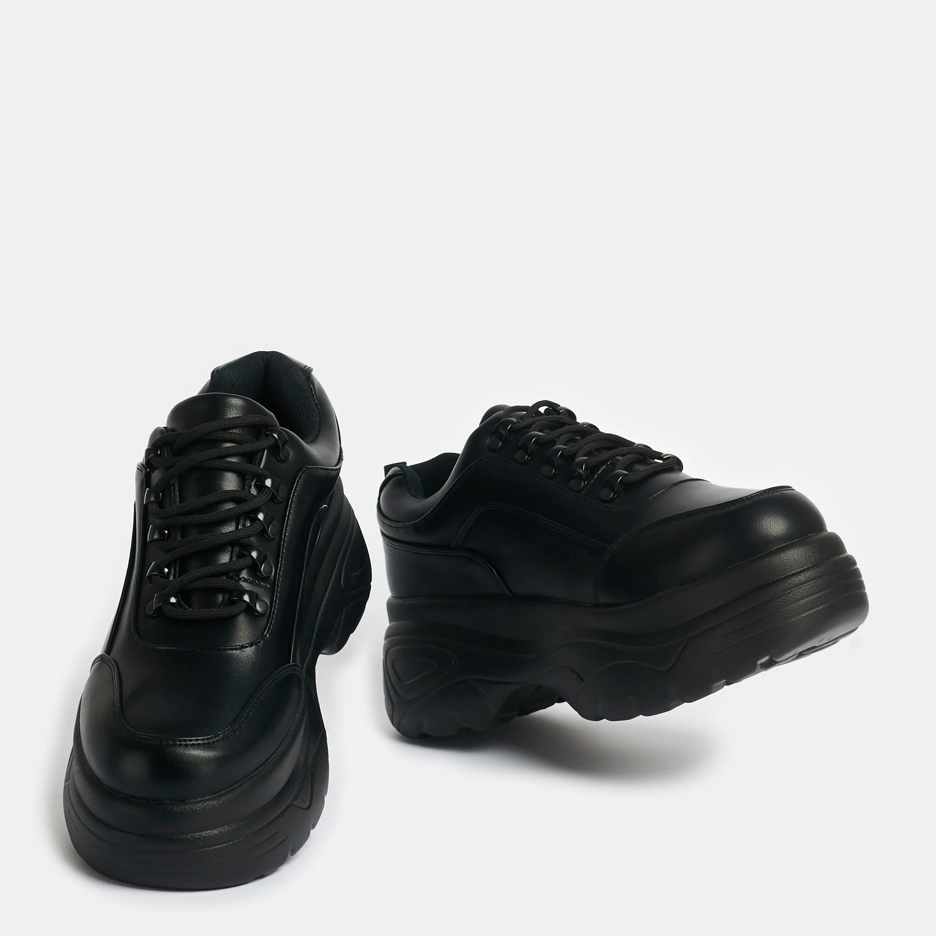 Jennie Striker Black Chunky Bubble Trainers-Size-8-Clearance