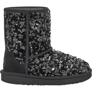 Kid's UGG Classic Short Chunky Sequin Black