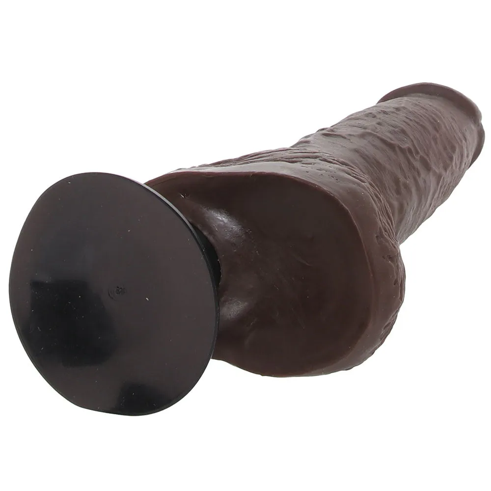 King Cock 10 Inch Vibrating Dildo with Balls in Brown