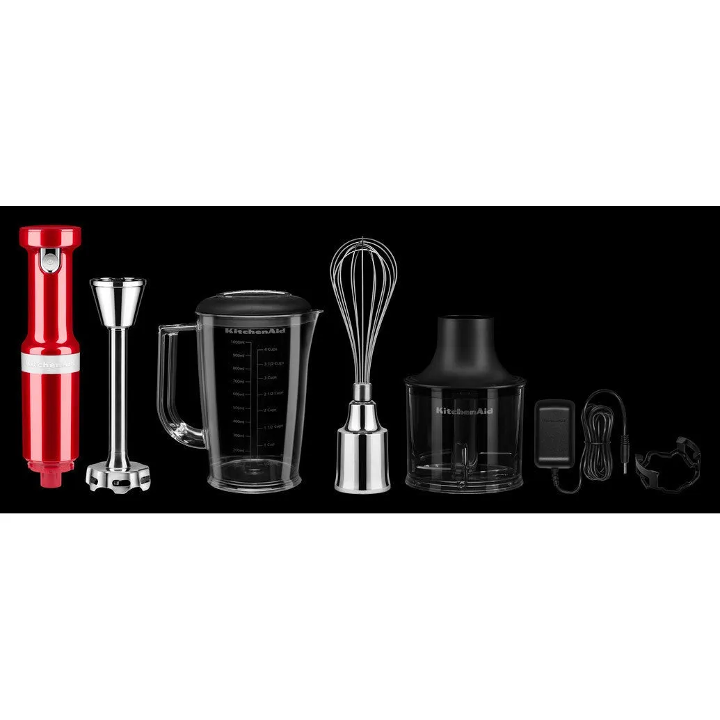 KITCHENAID CORDLESS HAND BLENDER WITH ACCESSORIES - CANDY APPLE