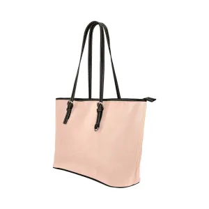 Leather Tote Bag, Peach Double Handle Handbag