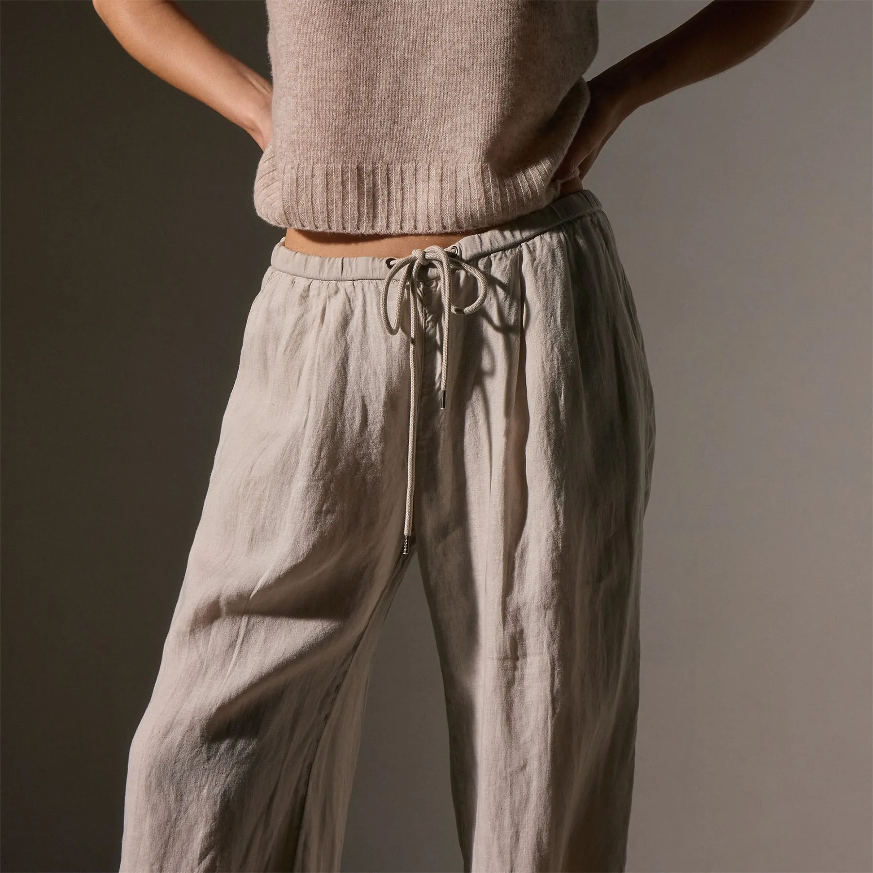 Linen Soft Drape Pant - Salt Pigment