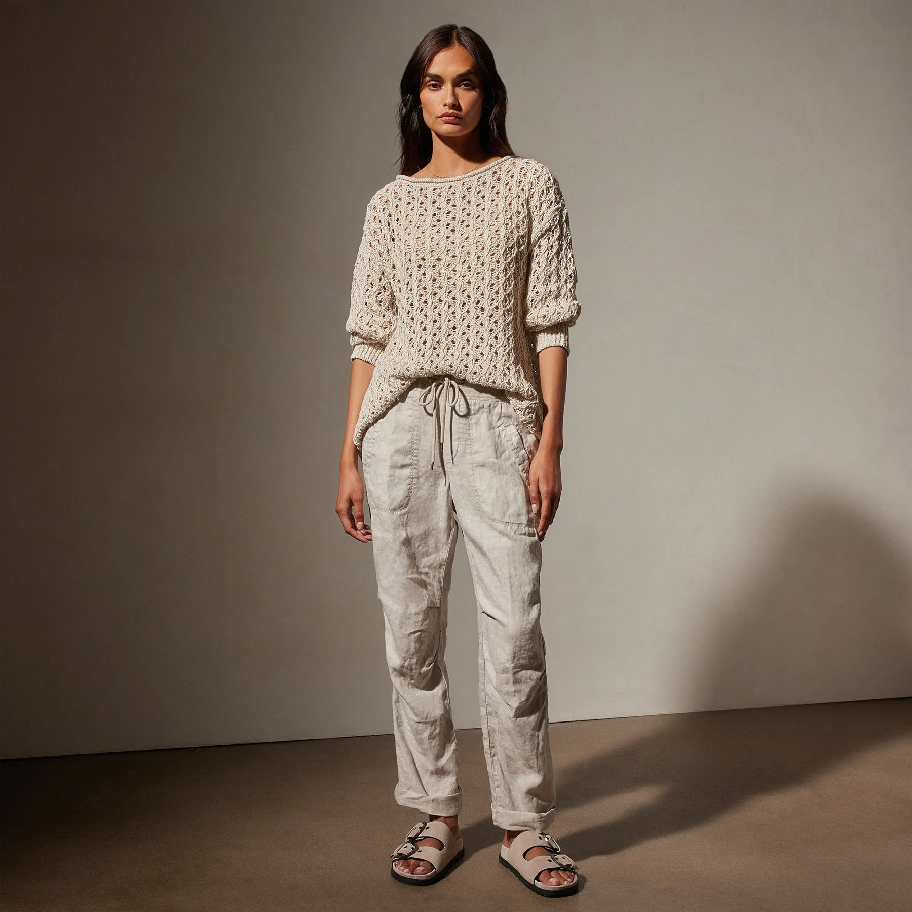 Linen Soft Drape Pant - Salt Pigment