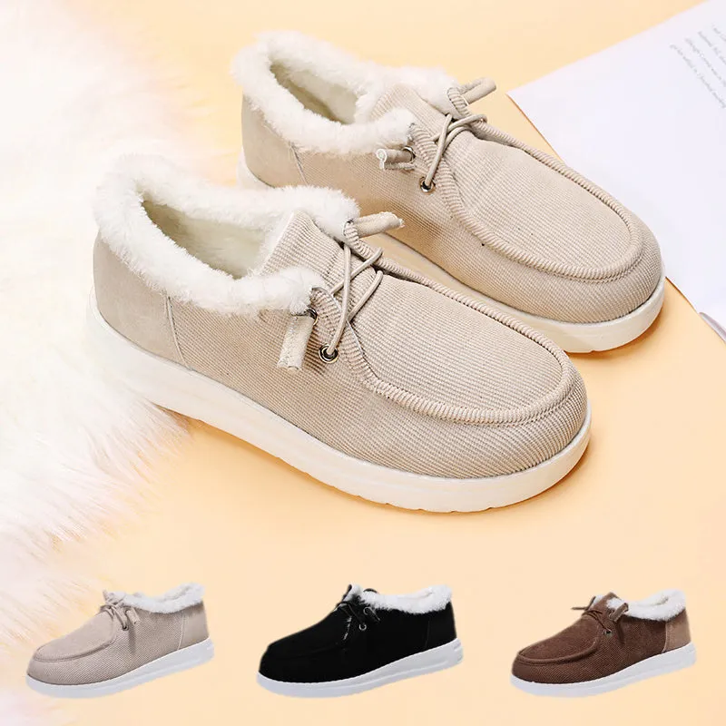 Low-Top Canvas Plush Shoes