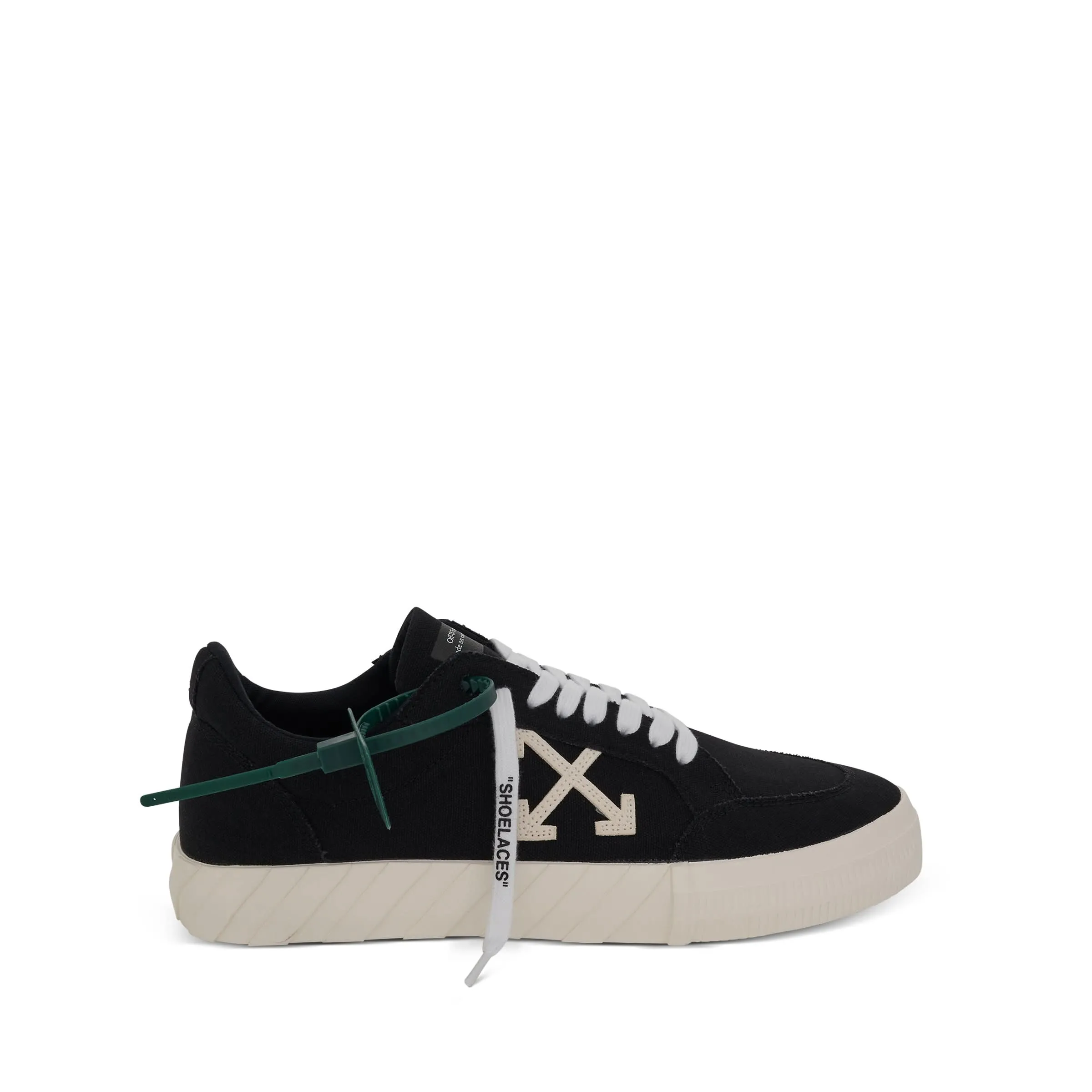 Low Vulcanized Canvas Sneakers in Black/White