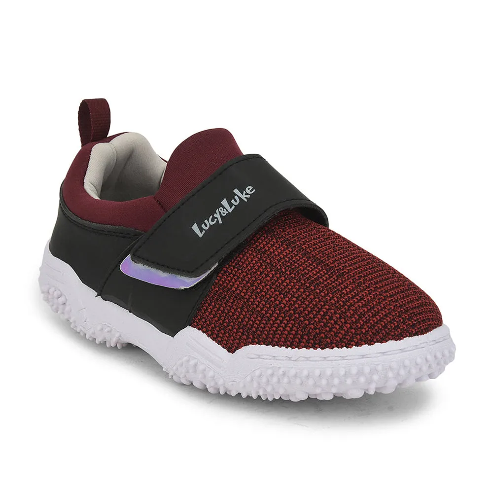 Lucy & Luke (Maroon) Casual Non Lacing Shoes For Kids YARD-2M By Liberty