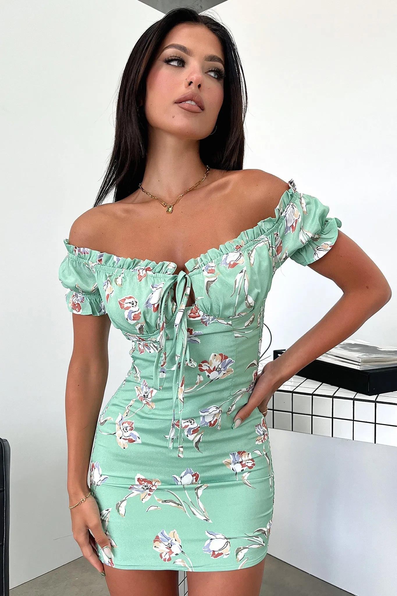 Maisie Dress - Green Print