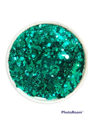 Malachite chunky mix glitter