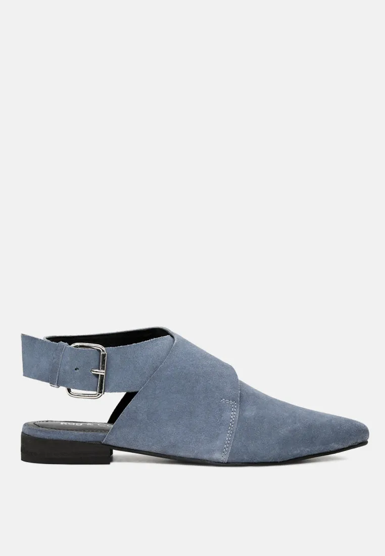 Mariko Leather Mules With Buckle Closure