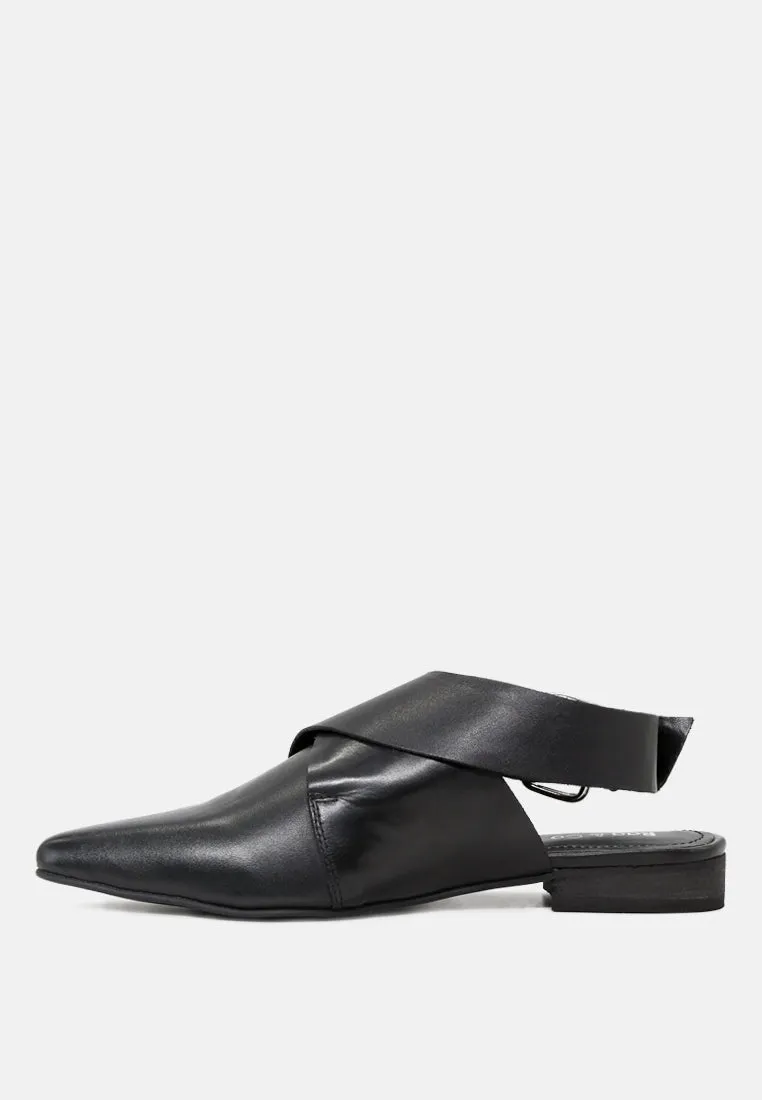 Mariko Leather Mules With Buckle Closure