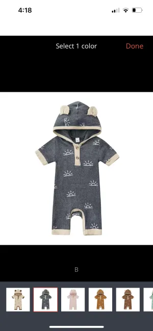 Marley Sun Hooded Onesie - Grey