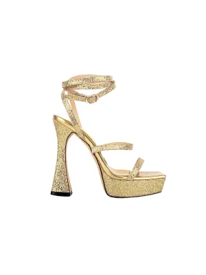 Melody Glitter Heels in Gold