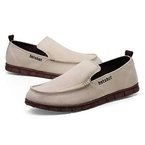 Men Breathable Casual Canvas Cloth Loafers Slip On Flats