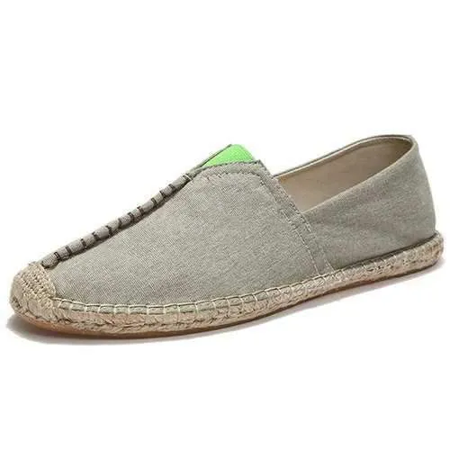 Men Casual Hand Stitching Canvas Espadrille Loafers Flats