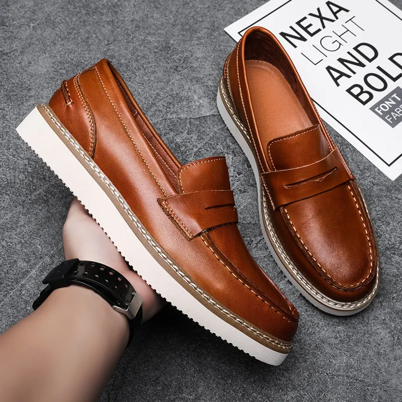 Men Retro Breathable Cowhide Business Oxford Shoes