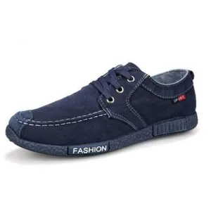 Mens Denim Cloth Flats Breathable Loafers