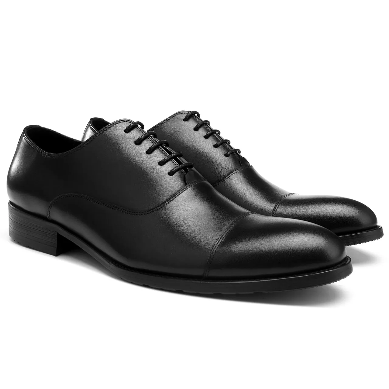 Men's Luxury Black Leather Oxfords