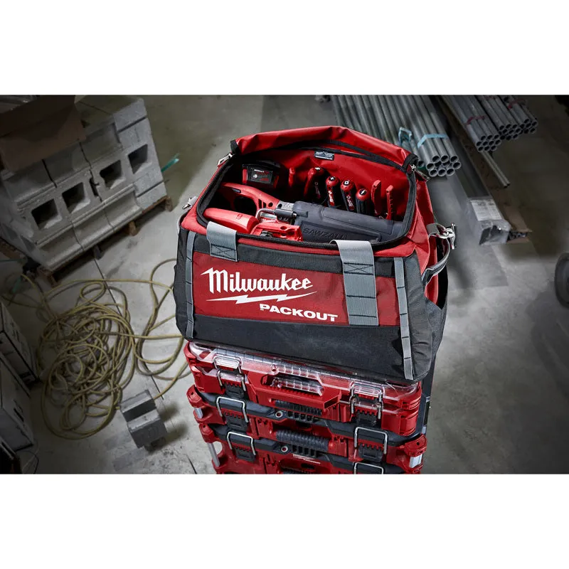 Milwaukee PACKOUT 20 in. W X 13.8 in. H Ballistic Nylon Tool Bag 3 pocket Black/Red 1 pc