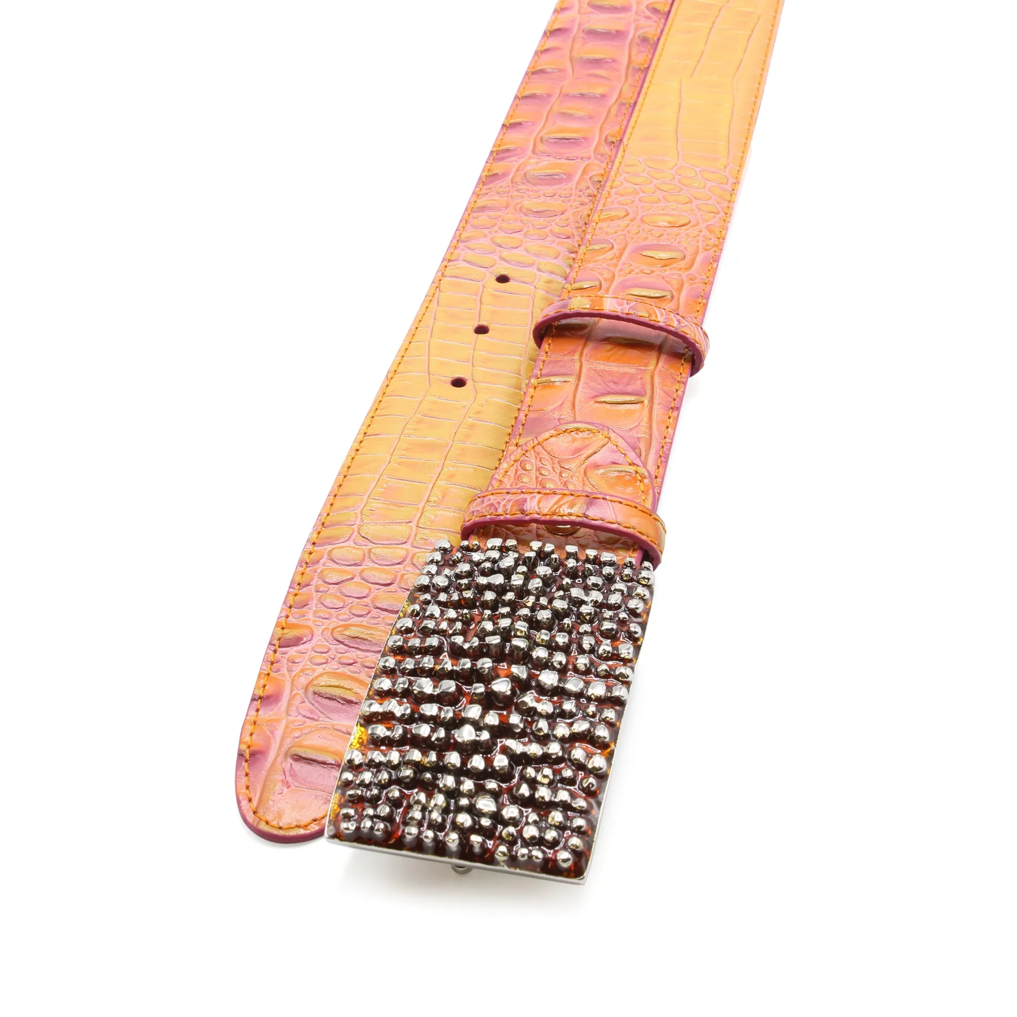 Minute Maid Mock Croc Chunky Enamel Belt