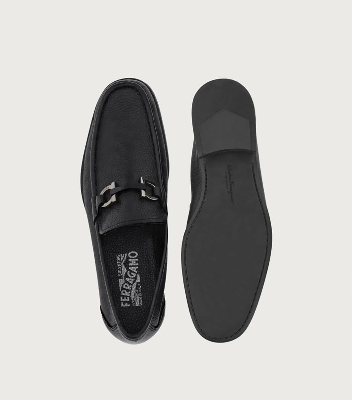 Moccasins with Gancini Ornament Black