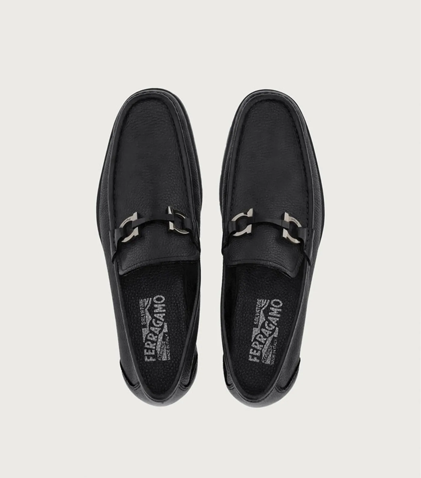 Moccasins with Gancini Ornament Black