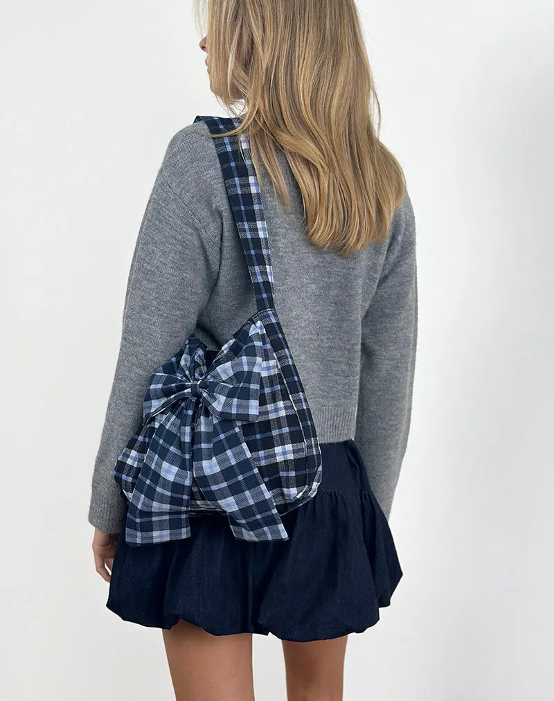 Nagi Bag in Tartan Dark Blue