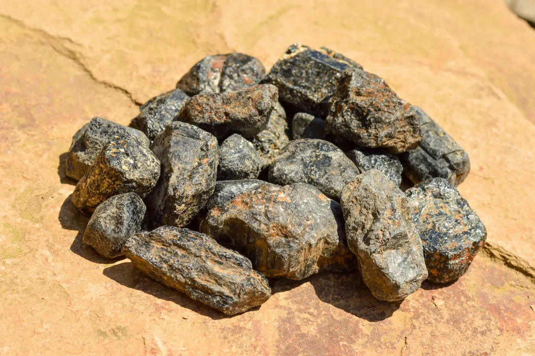 Natural Black Tourmaline Schorl Pieces  x 2 Kg Lot From Zambia