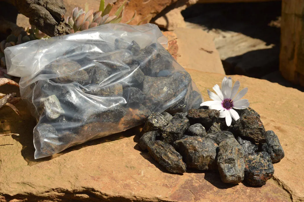 Natural Black Tourmaline Schorl Pieces  x 2 Kg Lot From Zambia