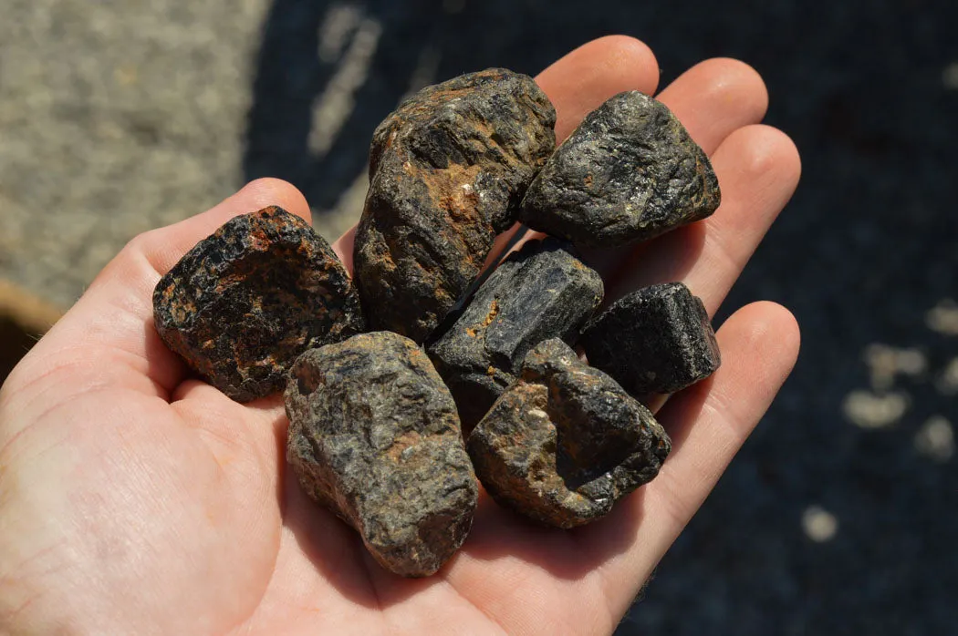 Natural Black Tourmaline Schorl Pieces  x 2 Kg Lot From Zambia