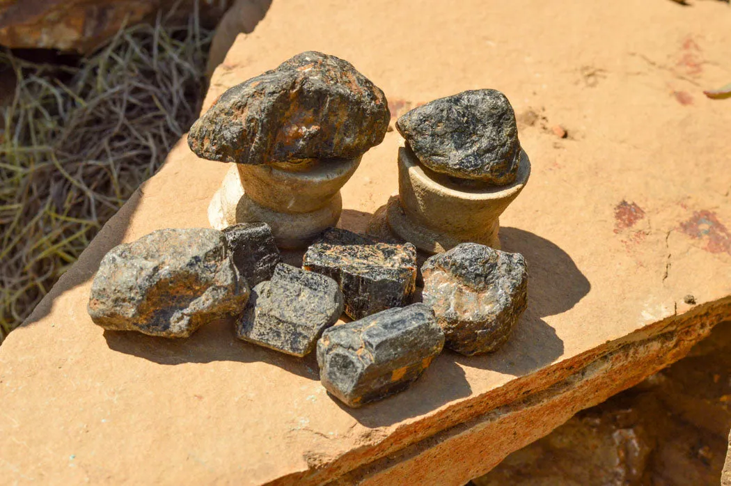 Natural Black Tourmaline Schorl Pieces  x 2 Kg Lot From Zambia