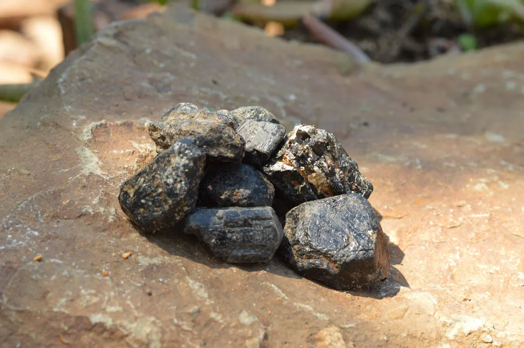 Natural Black Tourmaline Schorl Pieces  x 2 Kg Lot From Zambia